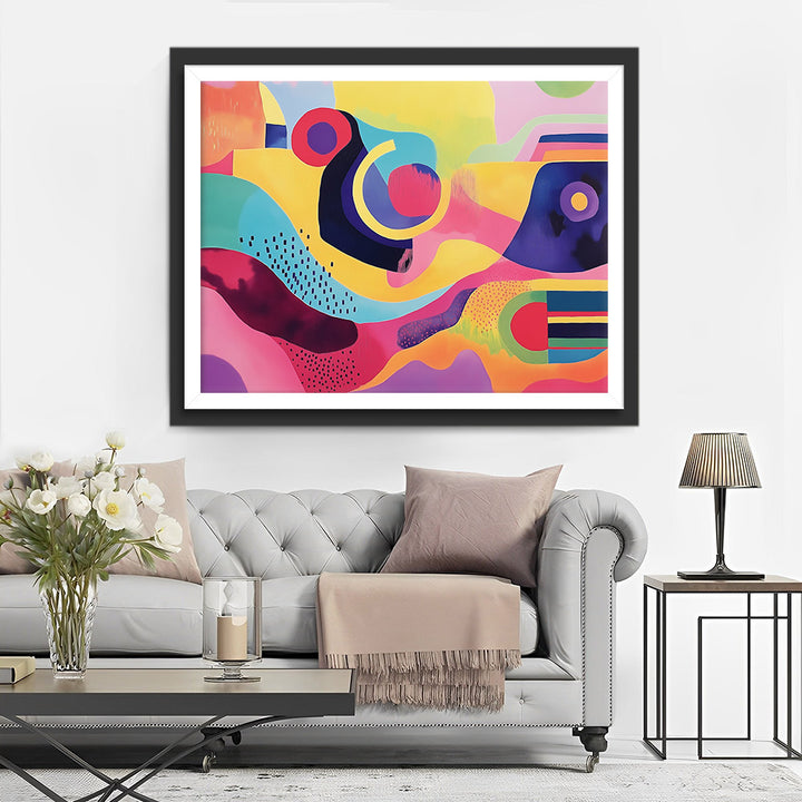 Kleurrijk Cartoon Abstract Patroon Diamond Painting