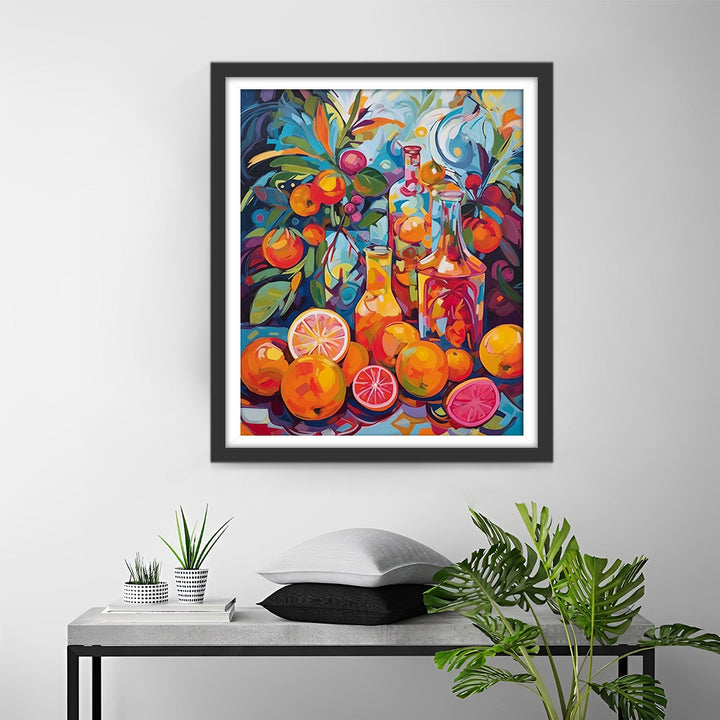 Kleurrijk Fruit en Sap Diamond Painting