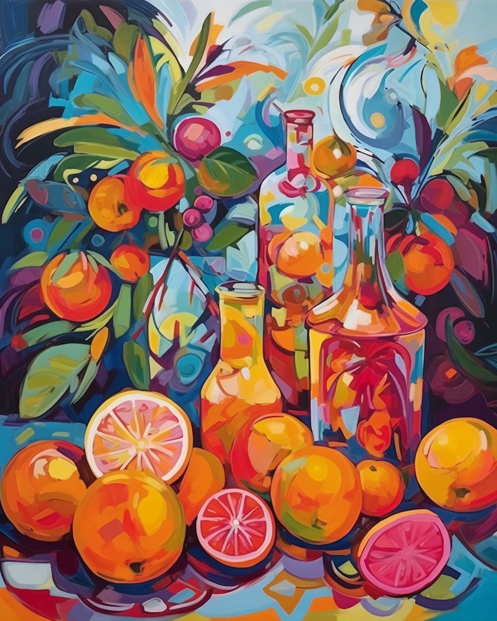 Kleurrijk Fruit en Sap Diamond Painting