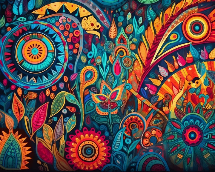 Kleurrijke Abstracte Veerpatroon Diamond Painting