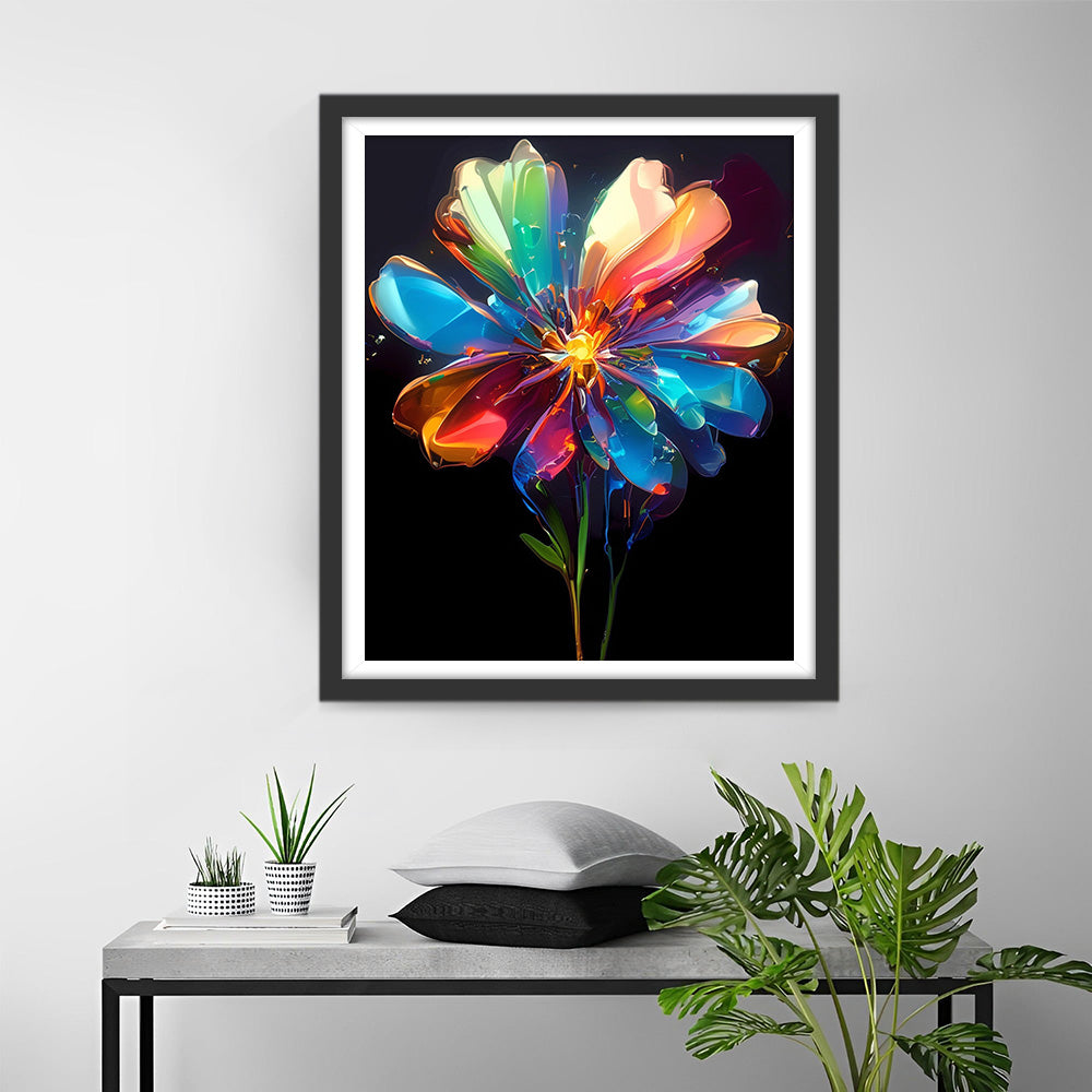 Kleurrijke Gloeiende Chrysant Diamond Painting