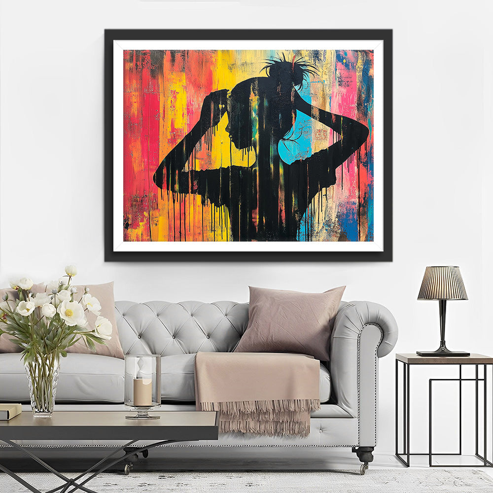 Kleurrijke Graffiti van Meisje met Knot Diamond Painting