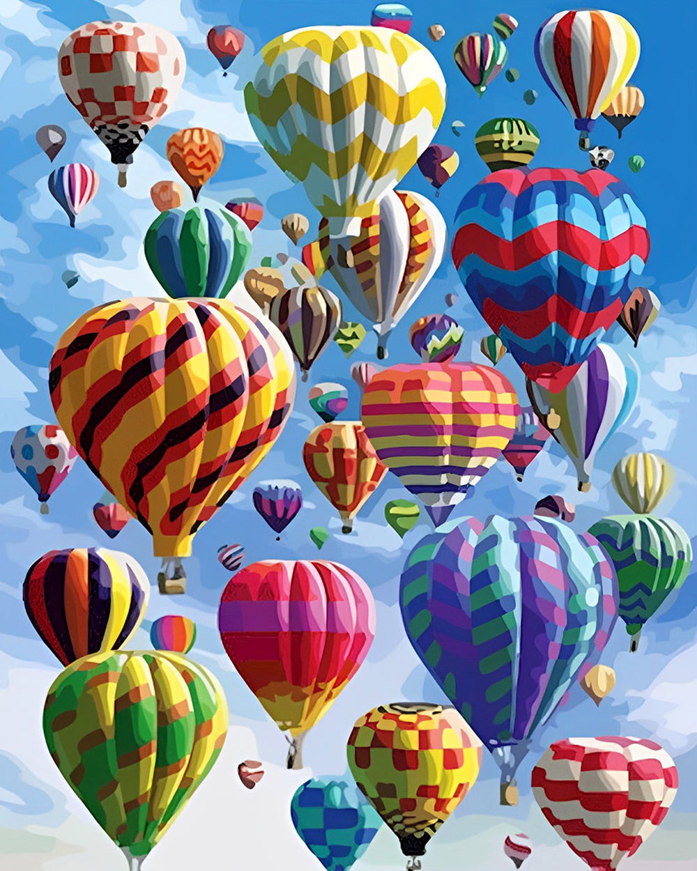 Kleurrijke Luchtballonnen Zwevend Diamond Painting