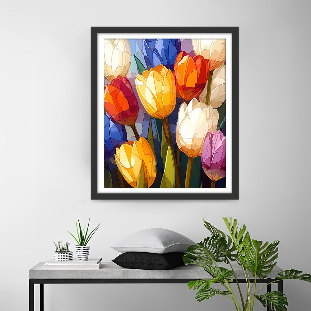 Kleurrijke Tulpen Diamond Painting