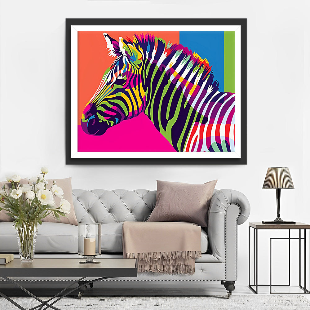 Kleurrijke Zebra Diamond Painting