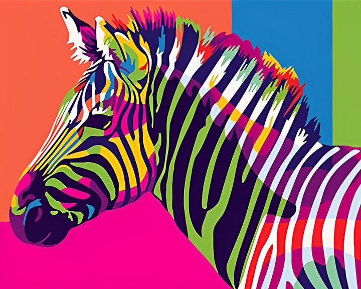 Kleurrijke Zebra Diamond Painting