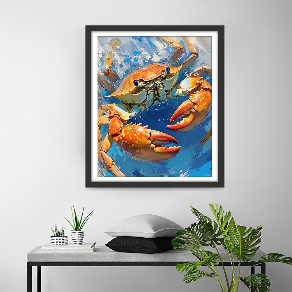 Krab in het Blauwe Water Diamond Painting