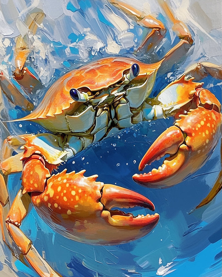 Krab in het Blauwe Water Diamond Painting