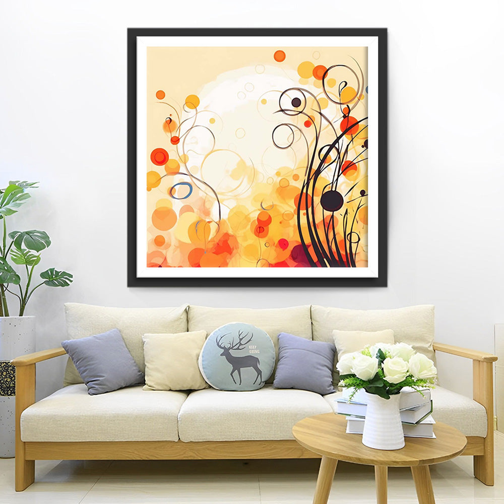 Kronkelende Bloemenranken Diamond Painting