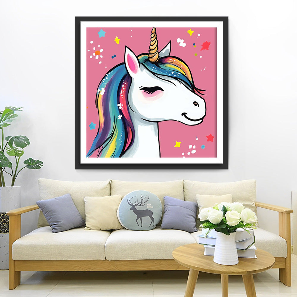Lachende Cartoon Eenhoorn Diamond Painting