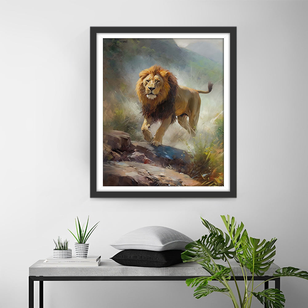 Leeuw op de Berg Diamond Painting