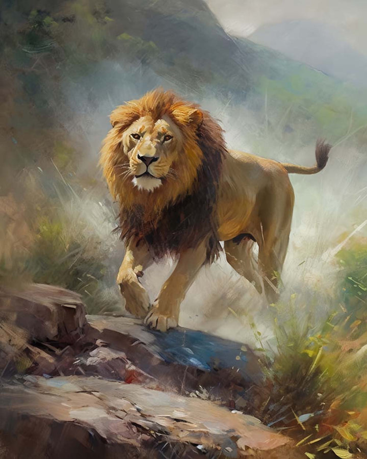 Leeuw op de Berg Diamond Painting