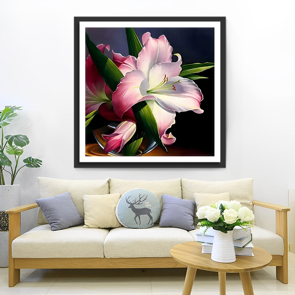 Lelie in het Donker Diamond Painting