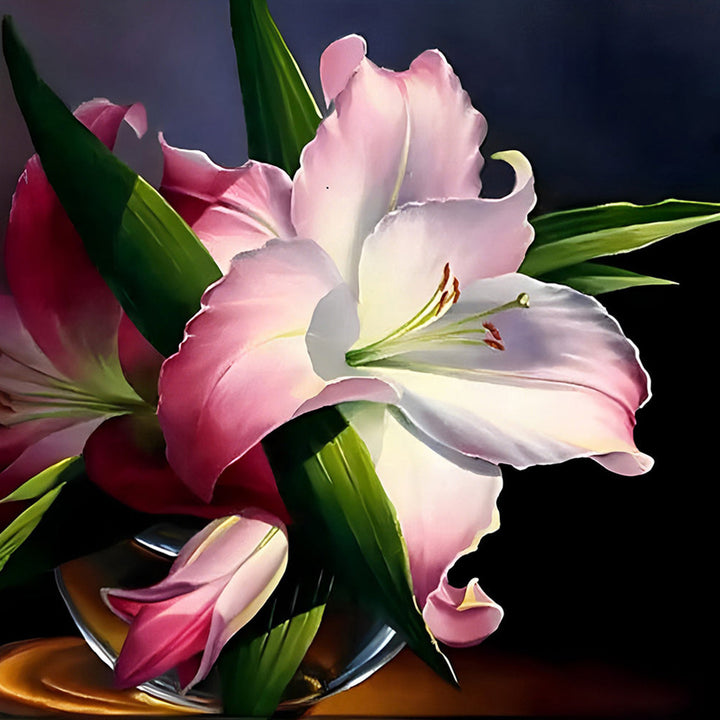 Lelie in het Donker Diamond Painting