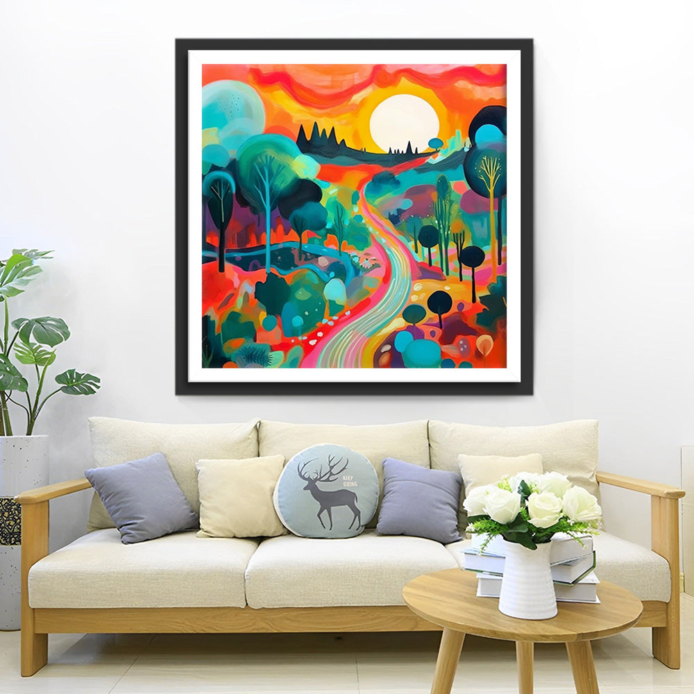 Lente Cartoonvelden Diamond Painting