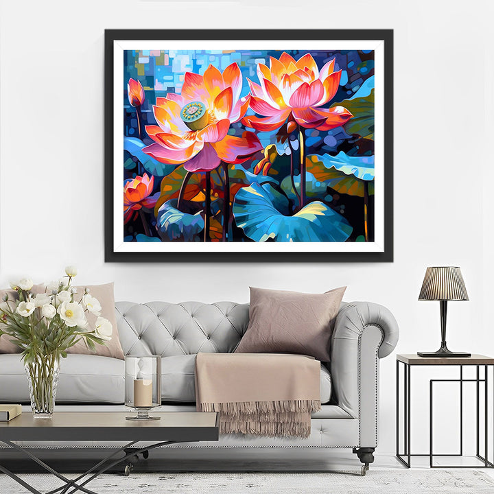 Luxe Lotus en Lotuszaad Diamond Painting