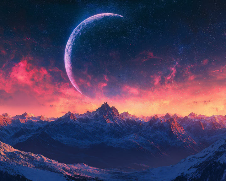 Maan en Bergen Diamond Painting