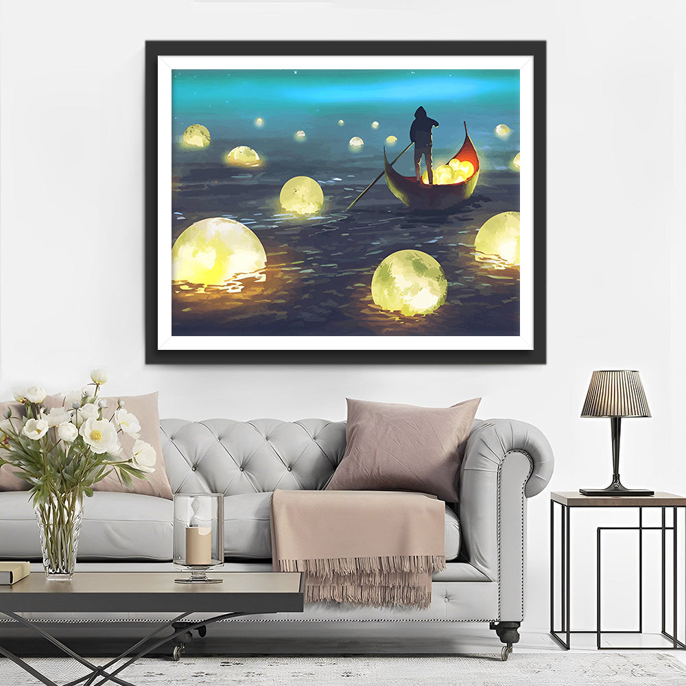 Maanlicht op de Rivier Diamond Painting