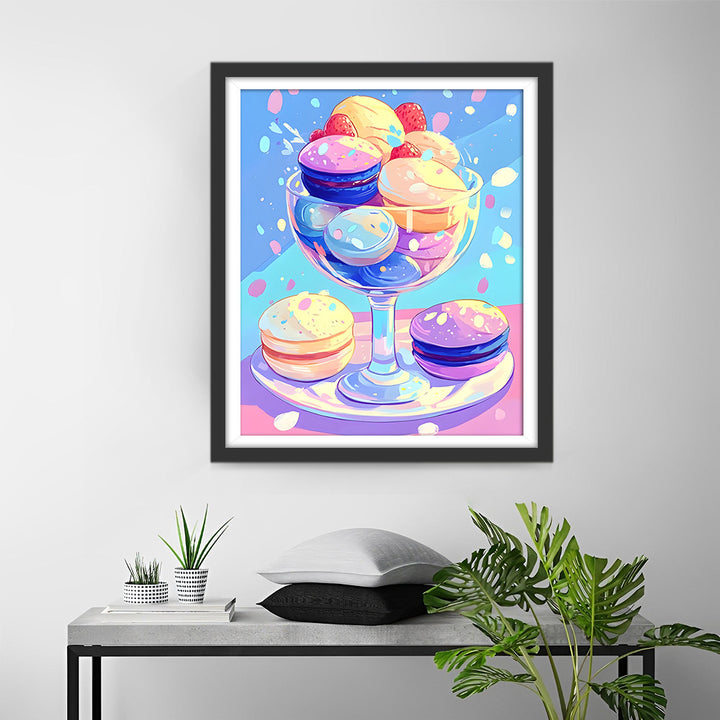 Macaron Gebak in Glas Diamond Painting