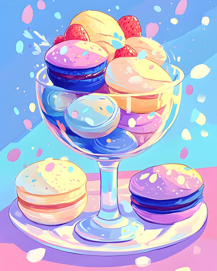 Macaron Gebak in Glas Diamond Painting