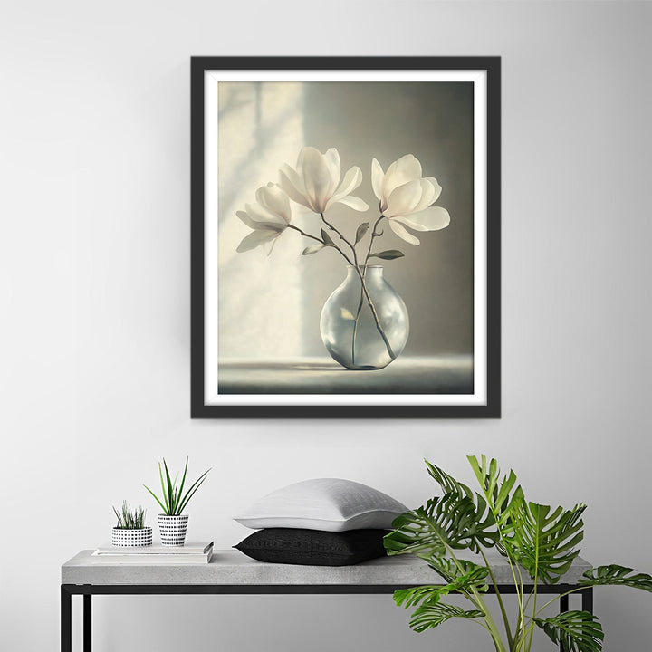 Magnolia in Glazen Fles Diamond Painting