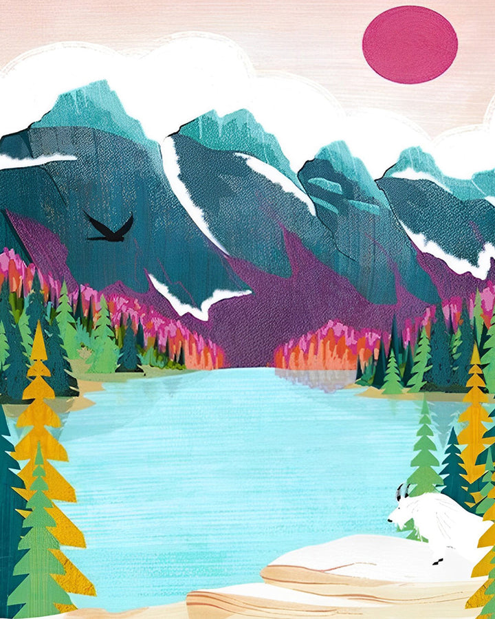 Meer in de Bergen Diamond Painting