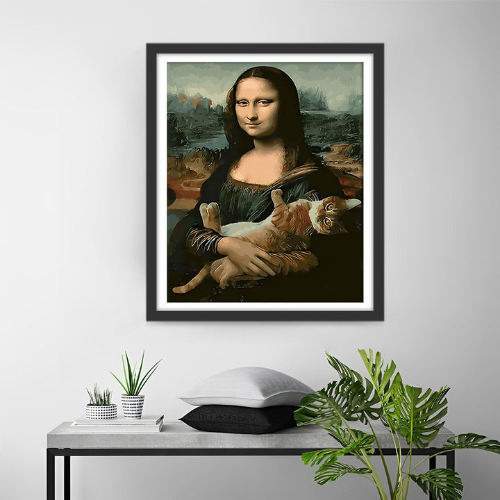Mona Lisa met een Kat Diamond Painting