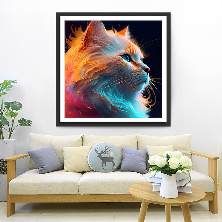 Mooie IJs en Vuur Kat Diamond Painting
