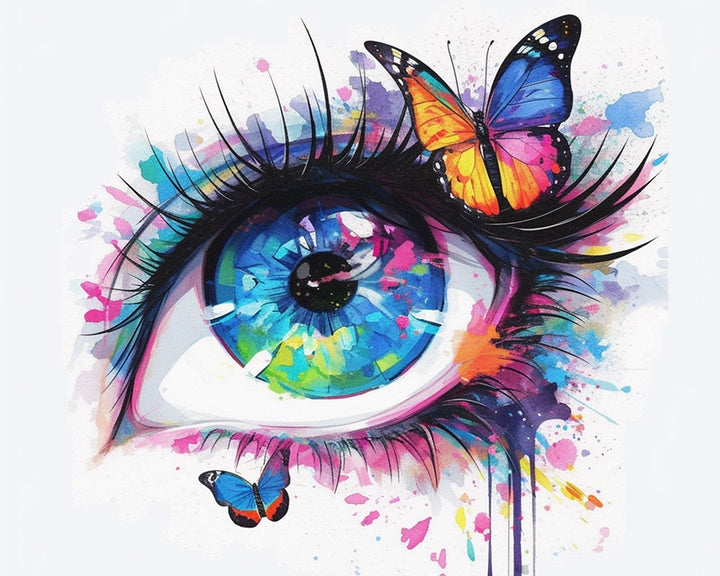 Mooie Oog en Vlinder Diamond Painting