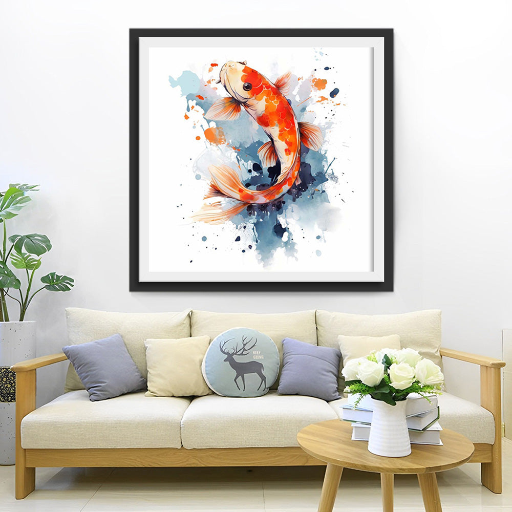 Mooie Rode Inkt Koi Diamond Painting