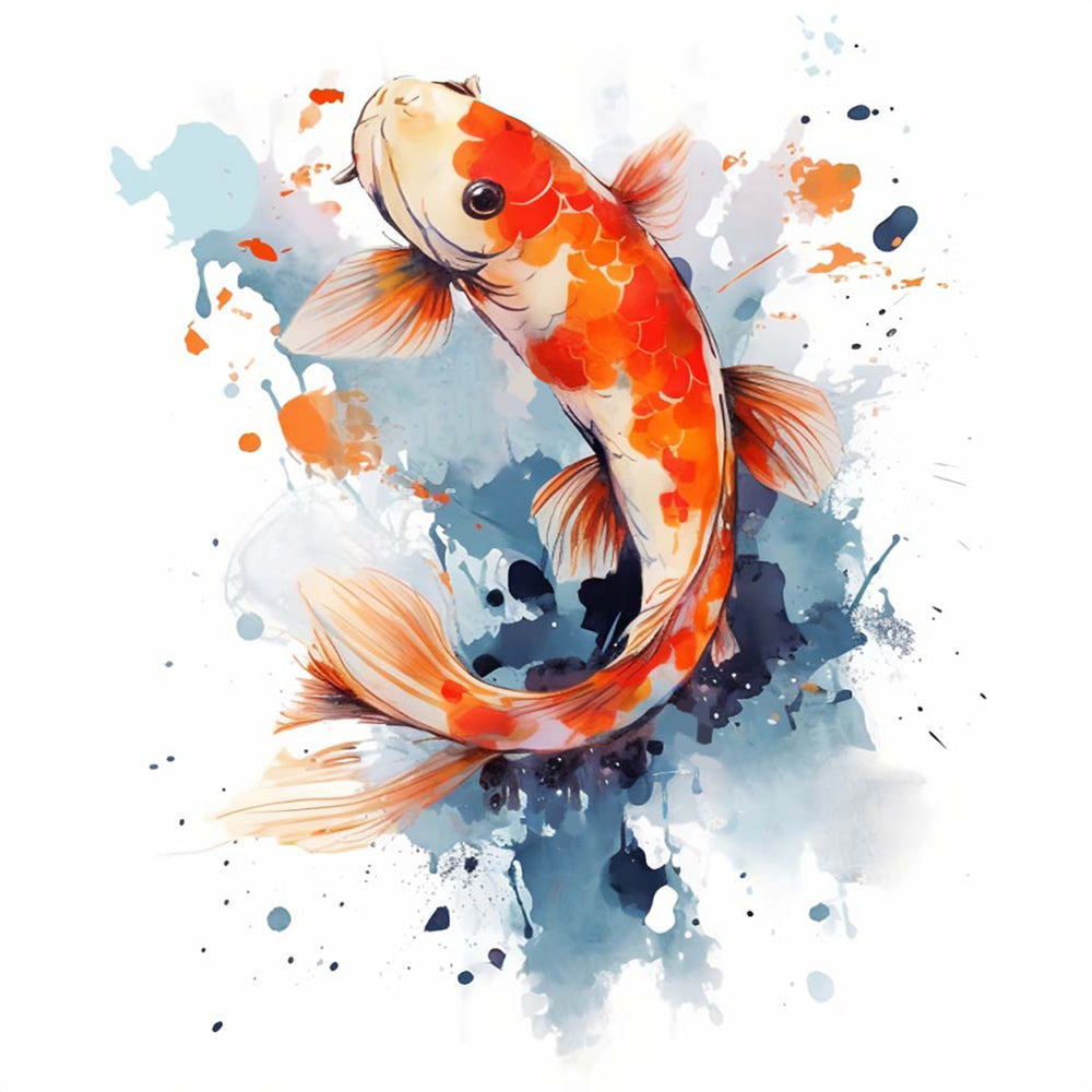 Mooie Rode Inkt Koi Diamond Painting