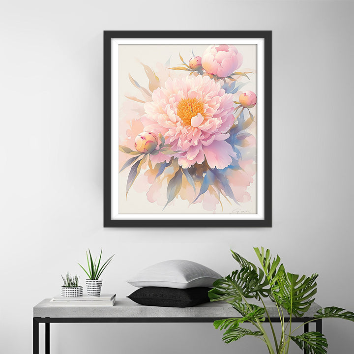 Mooie Roze Pioenrozen Diamond Painting