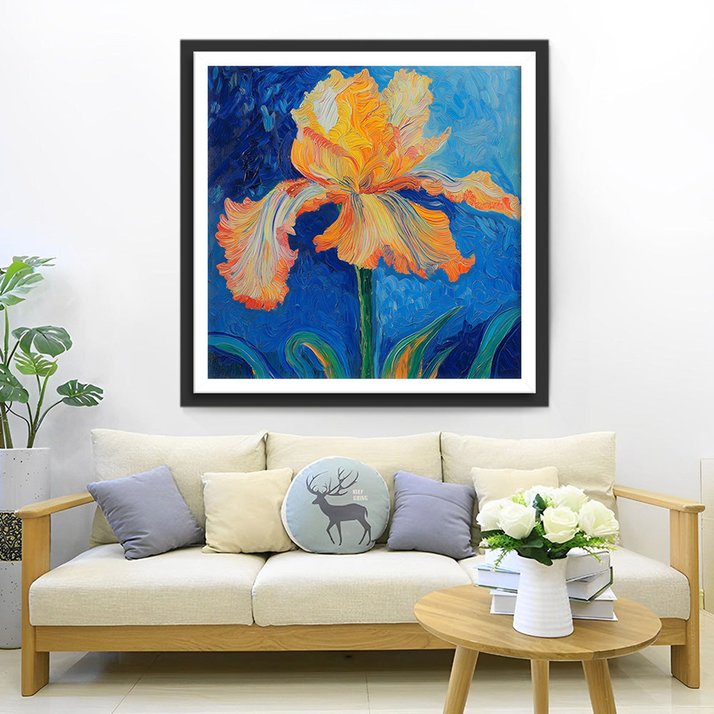 Oranje Irisbloem Diamond Painting