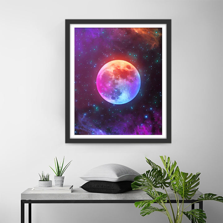 Paarse Volle Maan Diamond Painting