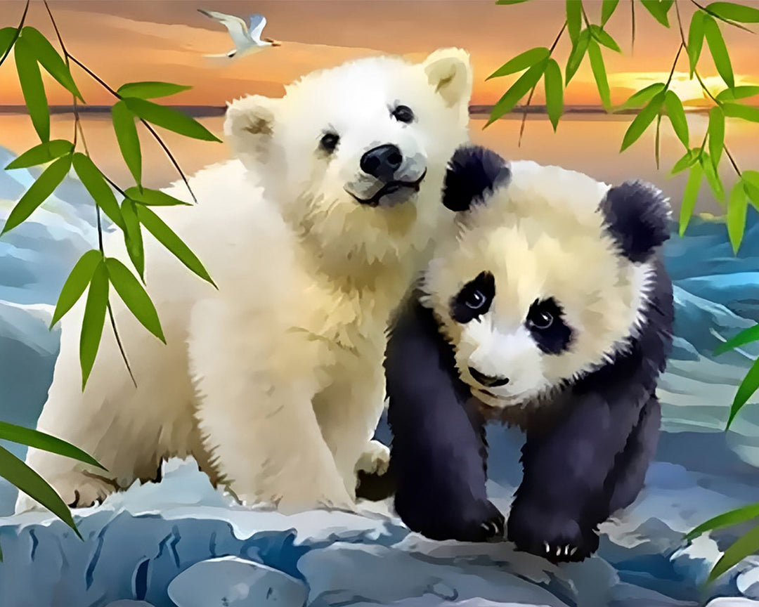 Panda en Witte Beer Diamond Painting