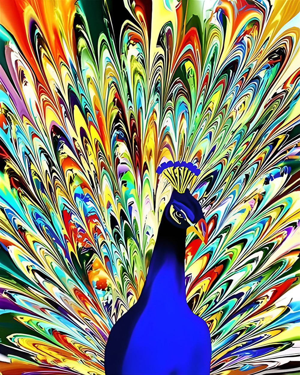 Pauw in Volle Bloei Diamond Painting