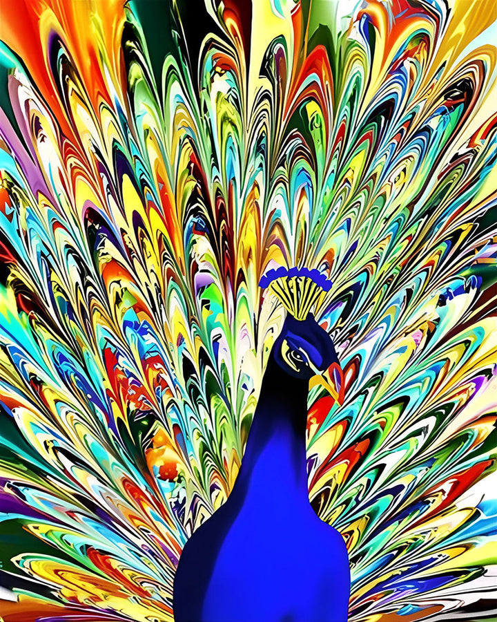 Pauw in Volle Bloei Diamond Painting