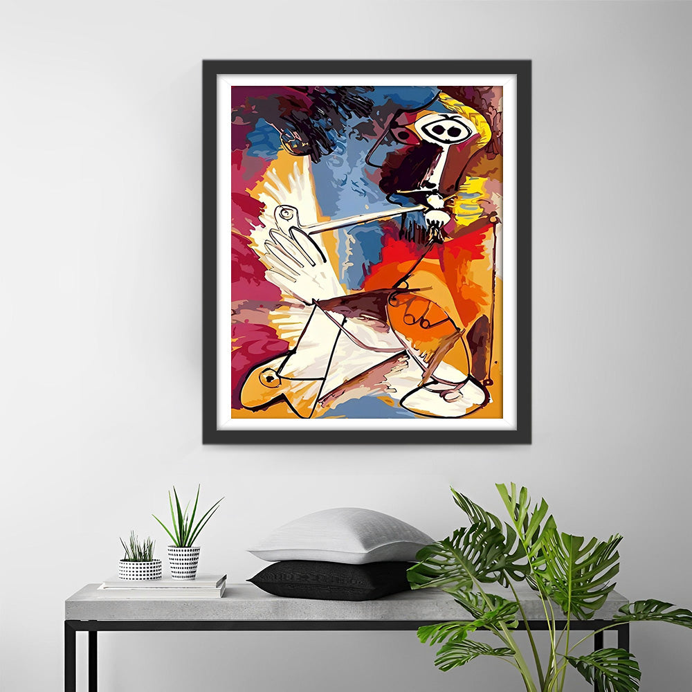 Picasso, Man met een Pijp Diamond Painting