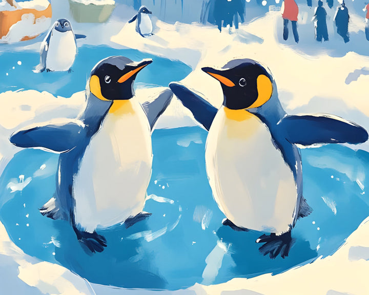 Pinguïns die Dansen op het IJs Diamond Painting