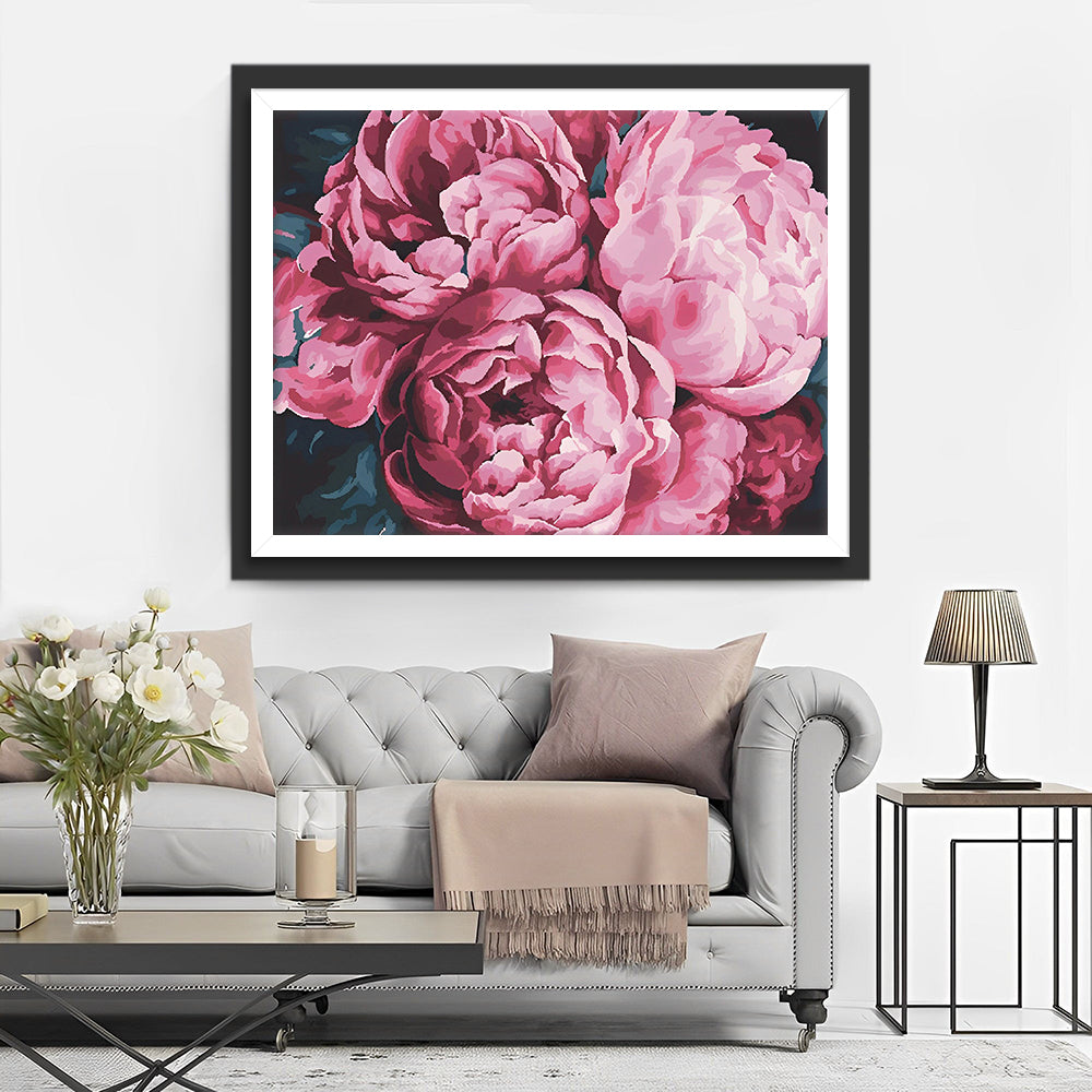 Pioenen in Volle Bloei Diamond Painting