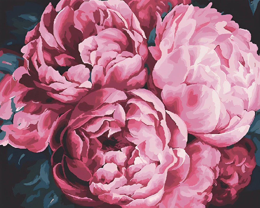 Pioenen in Volle Bloei Diamond Painting