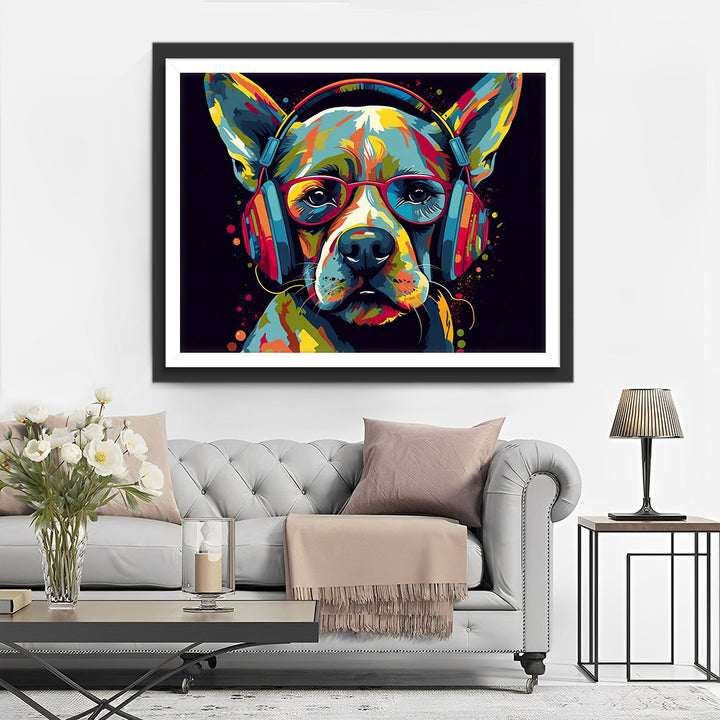 Pop-Art Hond met Brillen Diamond Painting