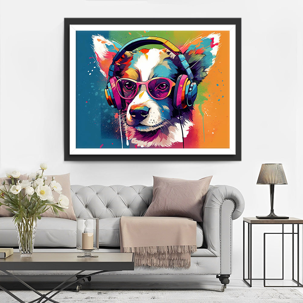 Pop-Art Kleurrijke Hond Diamond Painting