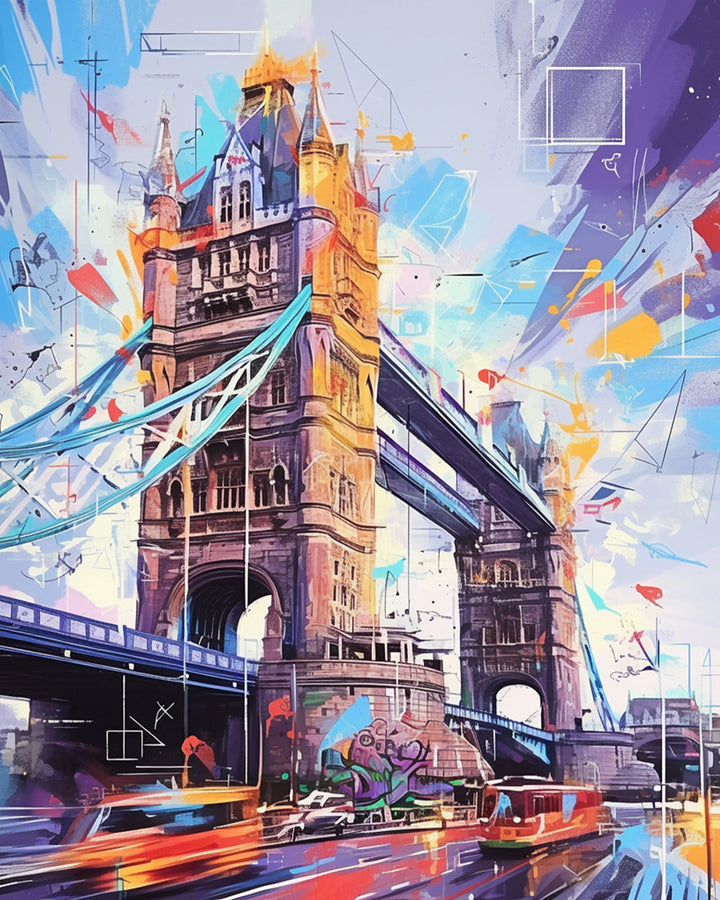 Pop Art Londen Tower Bridge Diamond Painting
