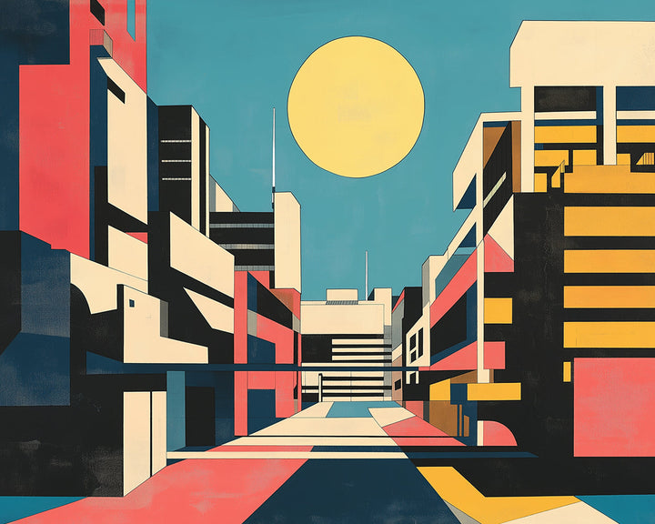 Pop Art Moderne Architectuur en Maan Diamond Painting