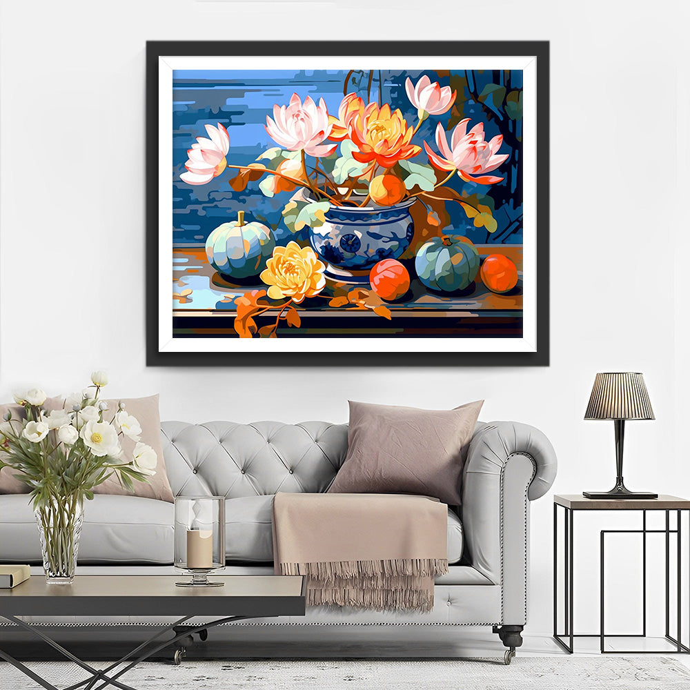 Potplanten Lotusbloemen Diamond Painting