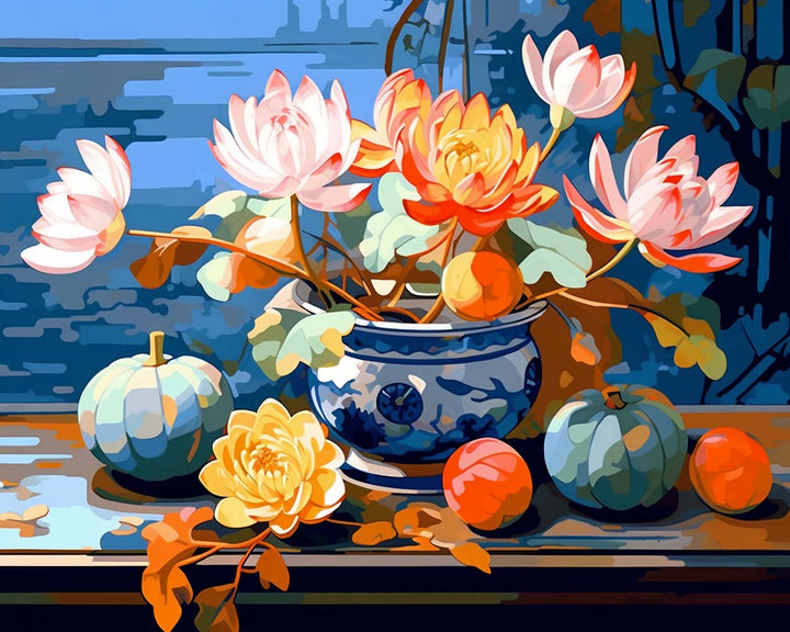 Potplanten Lotusbloemen Diamond Painting