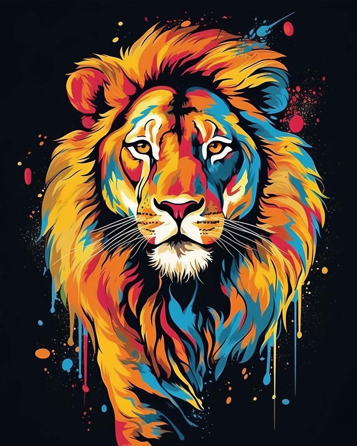 Prachtige Aquarel Leeuw Diamond Painting