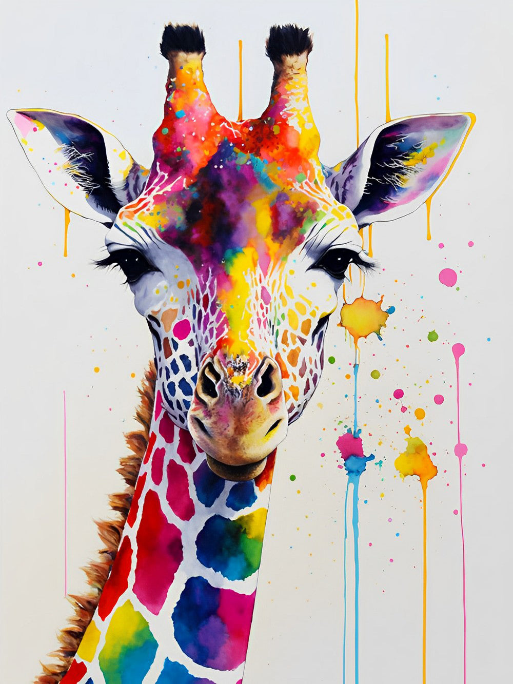 Prachtige Kleurrijke Giraffe Diamond Painting