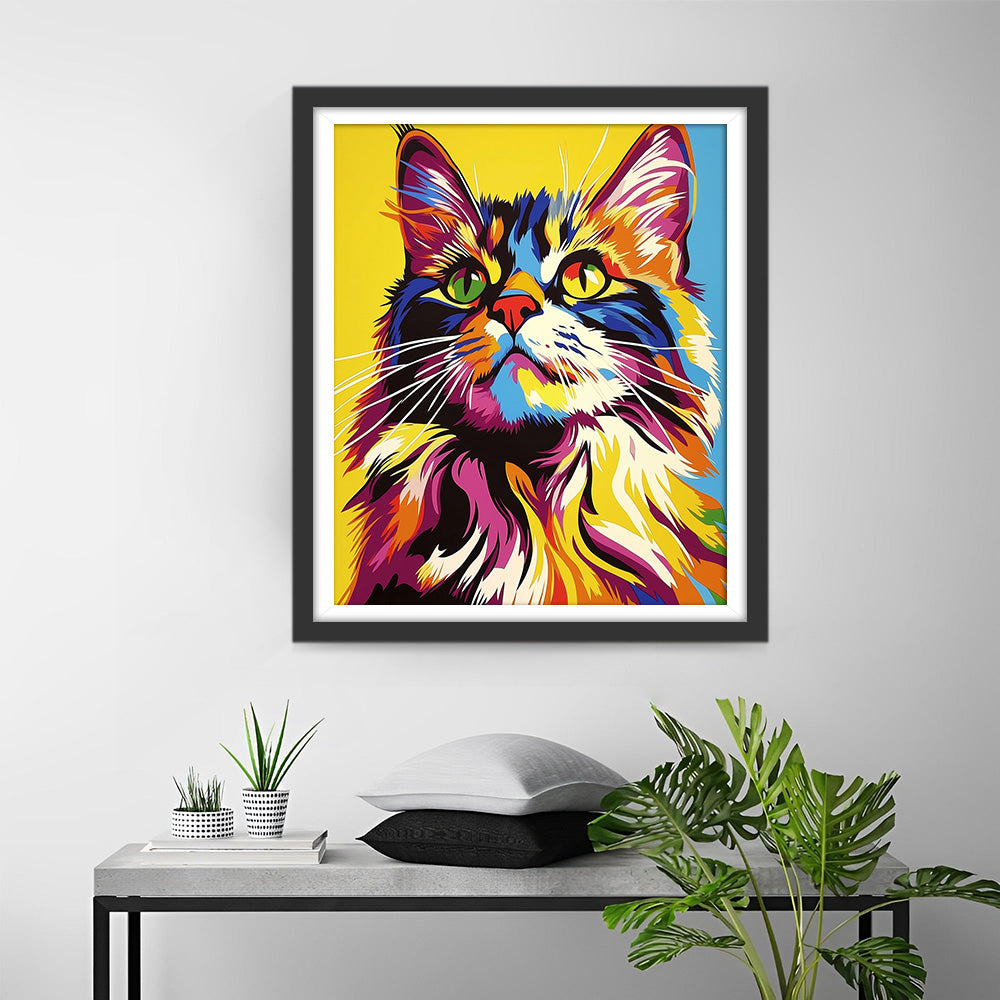 Prachtige Maine Coon Kat Diamond Painting